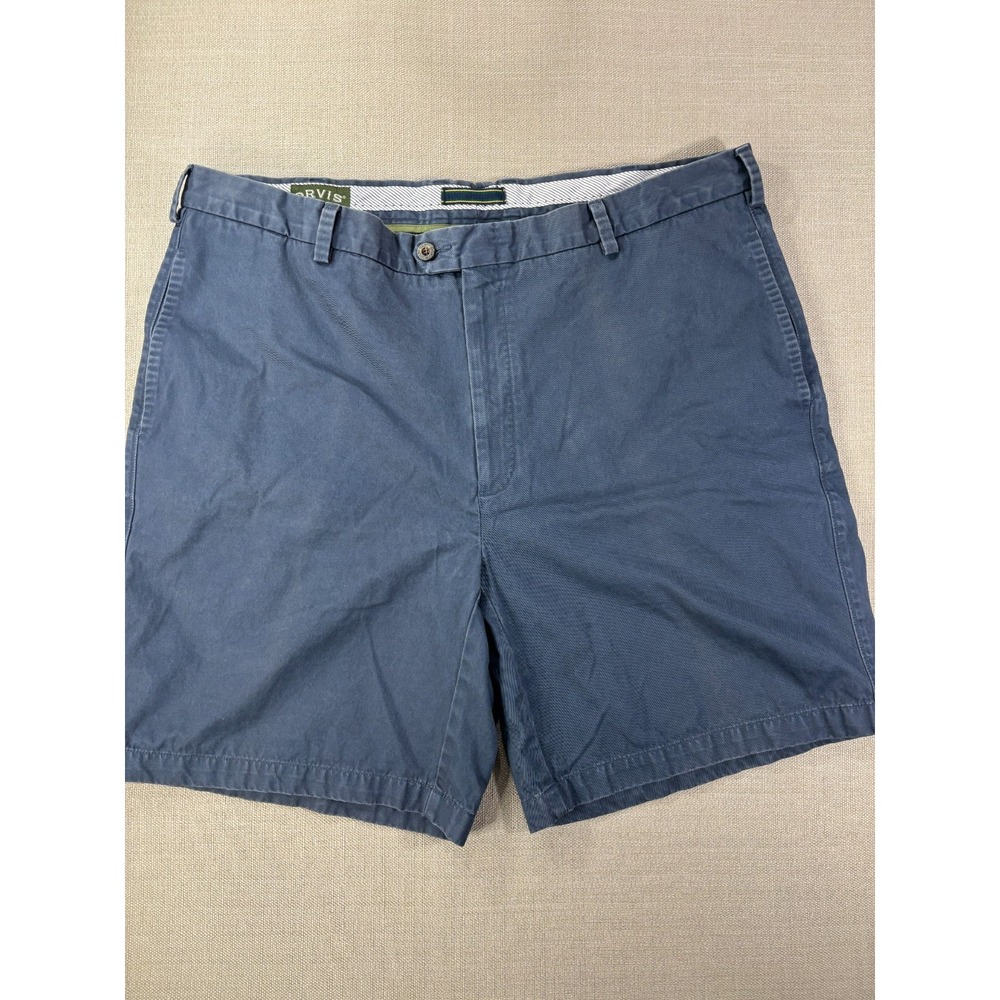 Orvis Men's Blue Chino Pima Cotton Fishing Shorts Flat Front Size 42